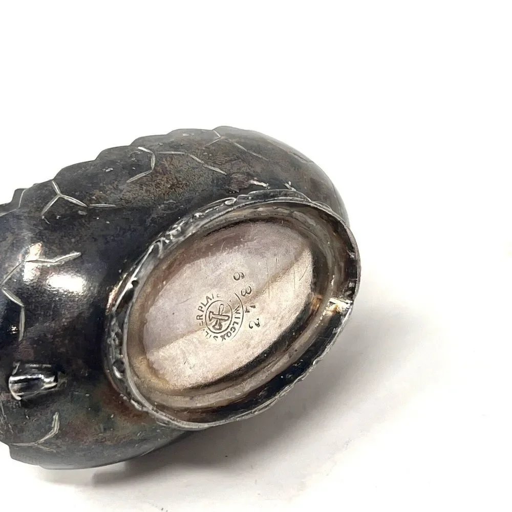 Antique Wilcox Silver Plate Miniature Candle Holder Bowl ‎ Vintage Silver Decor